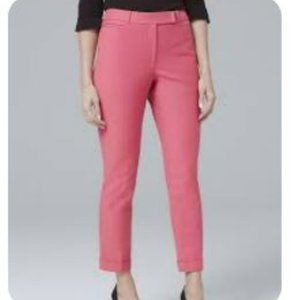 White House Black Market Curvy Slim Crop Pant: 10: Pink